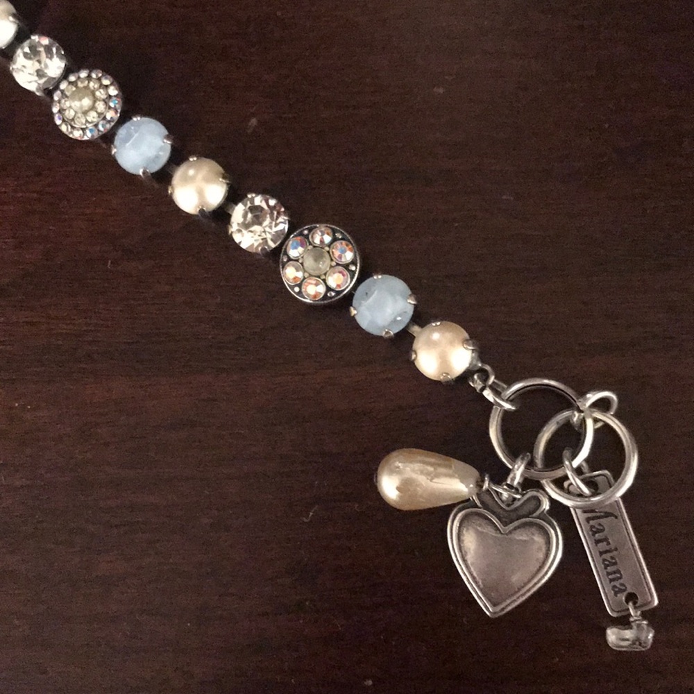 Mariana Silver Bracelet With Crystals & Pearls